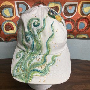 Taloolah Designs Artist Hand Painted Key West Fish Glitter Snapback Hat Cap NWT